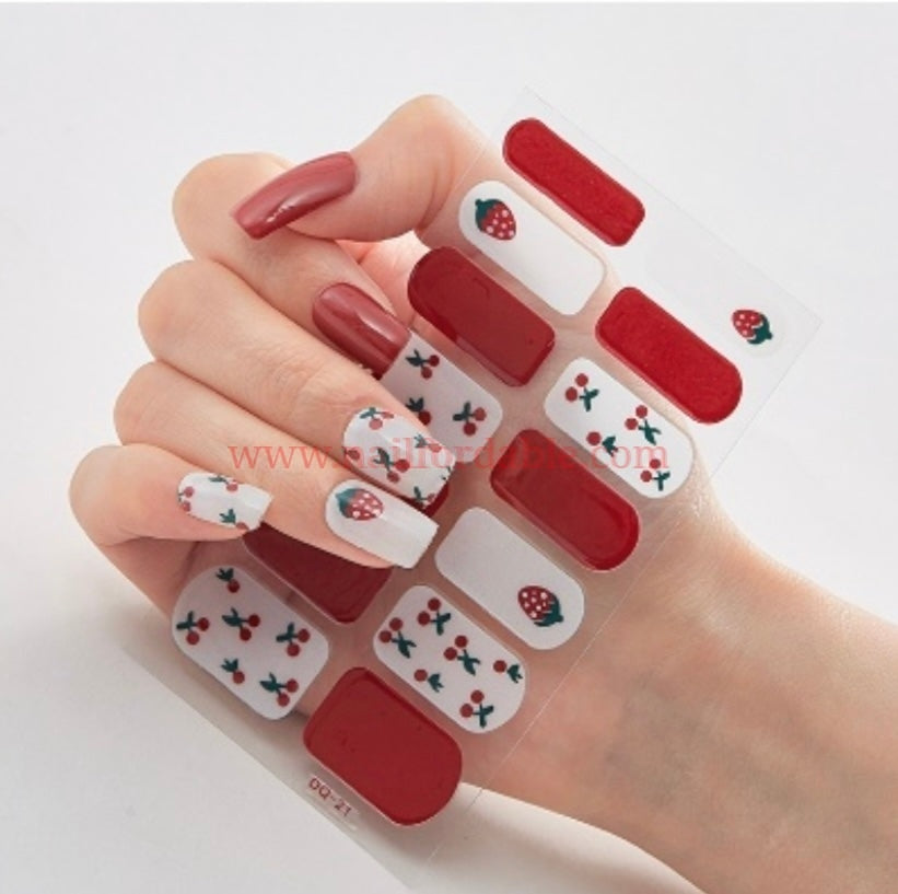 Cherries | Nail Wraps | Nail Stickers | Nail Strips | Gel Nails | Nail Polish Wraps - Nailfordable