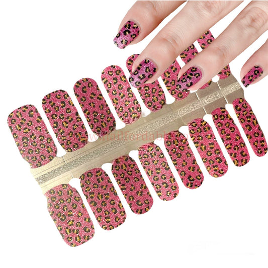 Pink Leoprint | Nail Wraps | Nail Stickers | Nail Strips | Gel Nails | Nail Polish Wraps - Nailfordable