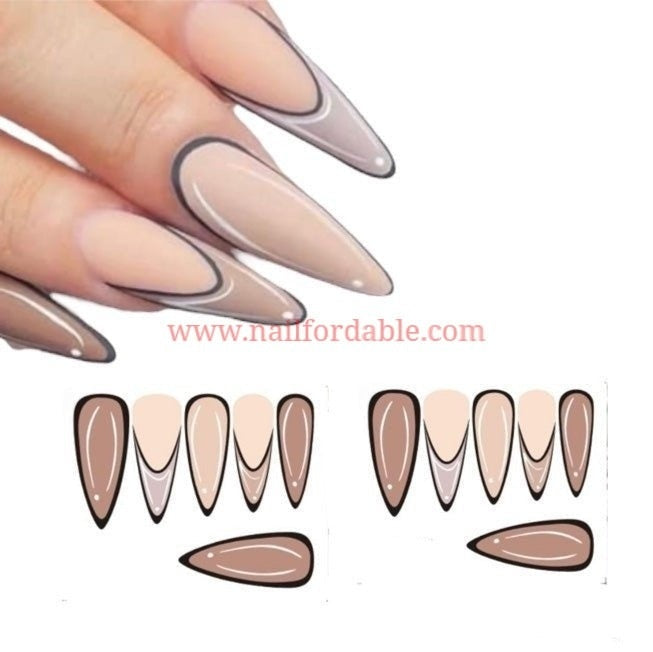 Nude tips water decal | Nail Wraps | Nail Stickers | Nail Strips | Gel Nails | Nail Polish Wraps - Nailfordable