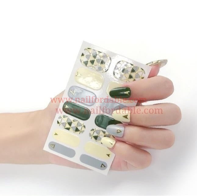 More triangles Nail Wraps | Semi Cured Gel Wraps | Gel Nail Wraps |Nail Polish | Nail Stickers