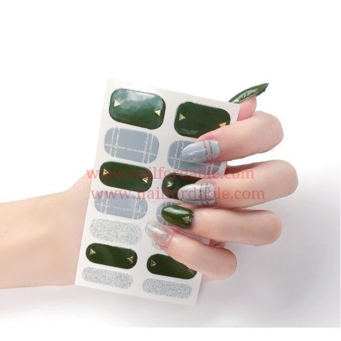 Gold Triangle Nail Wraps | Semi Cured Gel Wraps | Gel Nail Wraps |Nail Polish | Nail Stickers