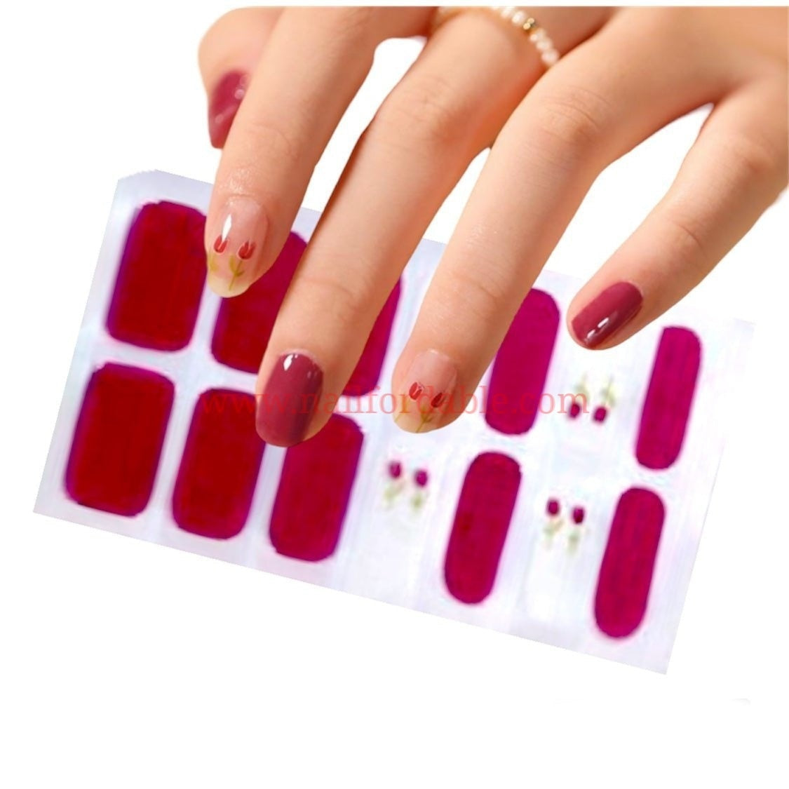 2 Roses Nail Wraps | Semi Cured Gel Wraps | Gel Nail Wraps |Nail Polish | Nail Stickers