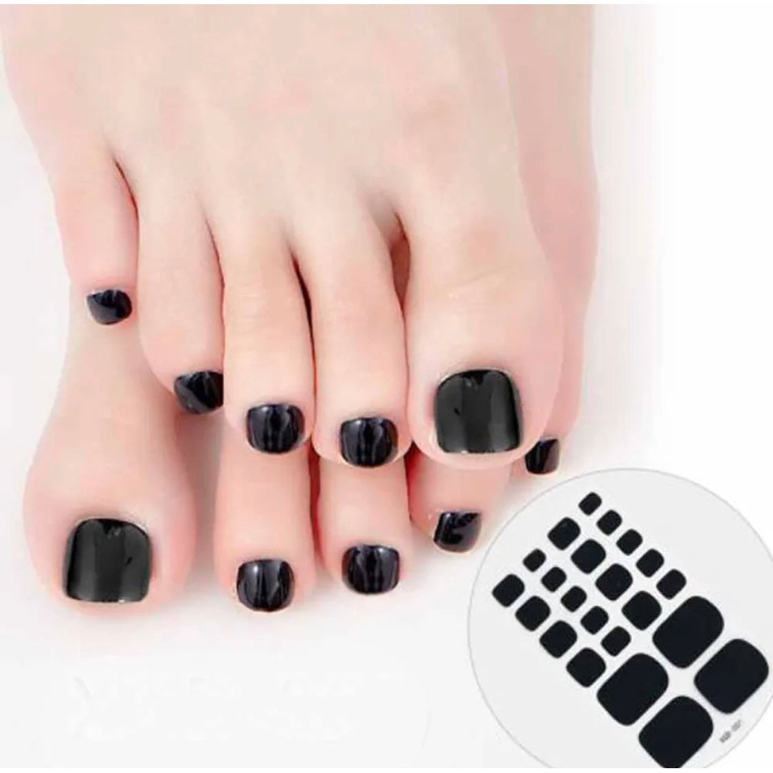 Black solid | Nail Wraps | Nail Stickers | Nail Strips | Gel Nails | Nail Polish Wraps - Nailfordable