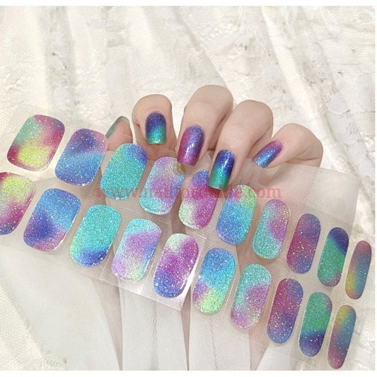 Colors of happiness - Cured Gel Wraps Air Dry/Non UV Nail Wraps | Semi Cured Gel Wraps | Gel Nail Wraps |Nail Polish | Nail Stickers