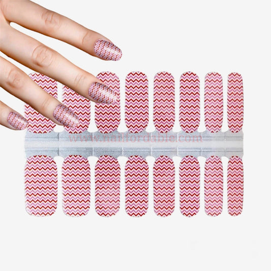 Red waves Nail Wraps | Semi Cured Gel Wraps | Gel Nail Wraps |Nail Polish | Nail Stickers