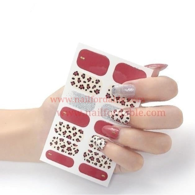 Pink Cheetah Print Nail Wraps | Semi Cured Gel Wraps | Gel Nail Wraps |Nail Polish | Nail Stickers