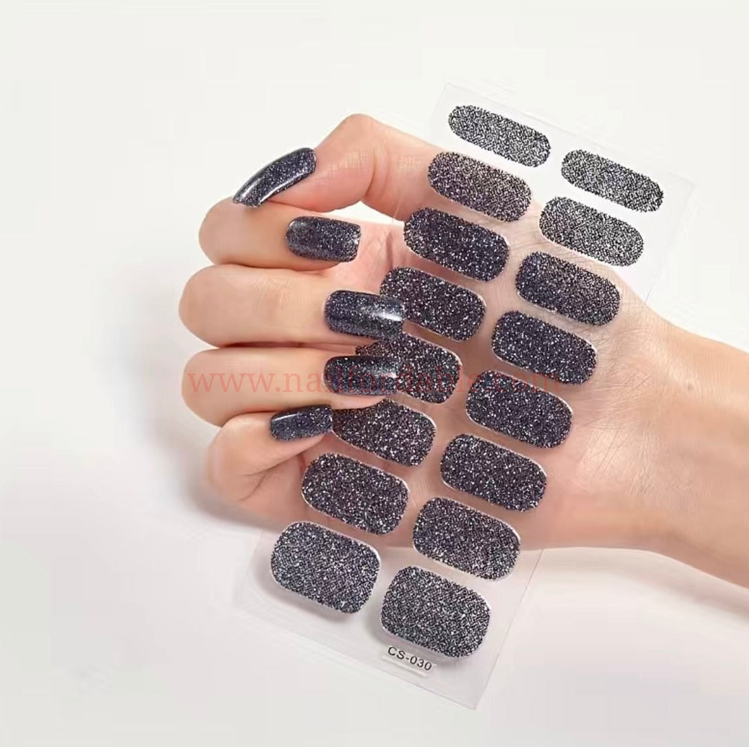 Black or Gray? glitter Nail Wraps | Semi Cured Gel Wraps | Gel Nail Wraps |Nail Polish | Nail Stickers