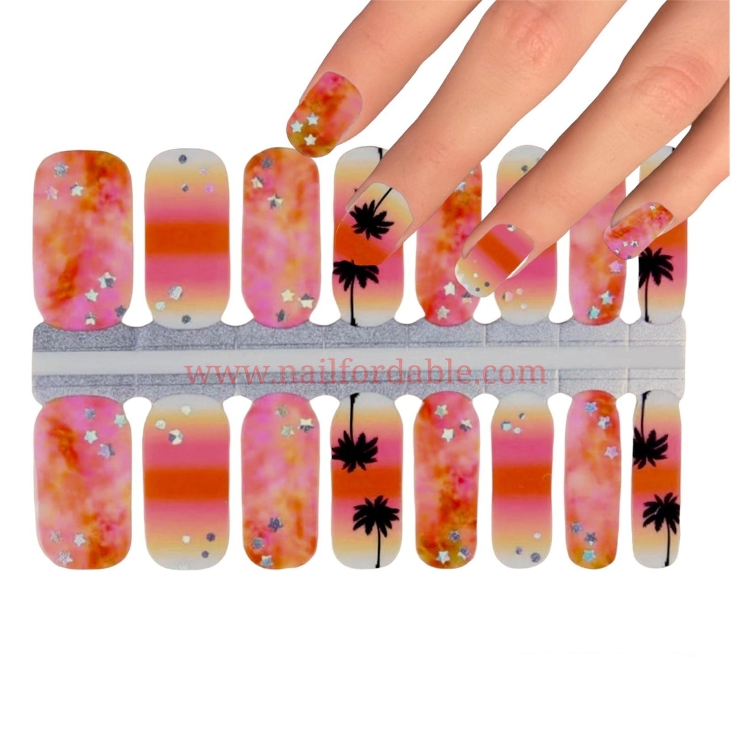 Tropical Morning Nail Wraps | Semi Cured Gel Wraps | Gel Nail Wraps |Nail Polish | Nail Stickers