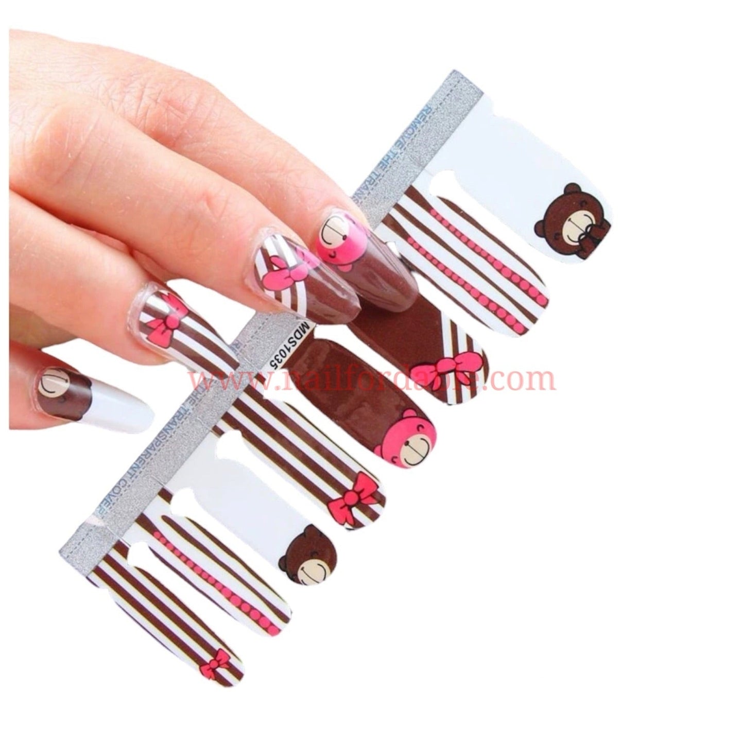 Teddy Bear | Nail Wraps | Nail Stickers | Nail Strips | Gel Nails | Nail Polish Wraps - Nailfordable