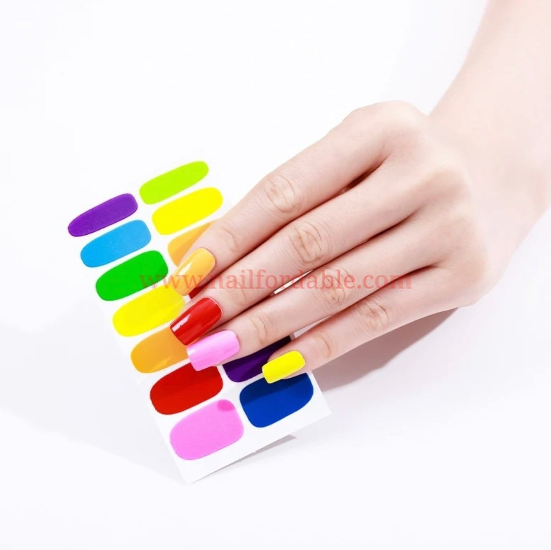 Multi-colors solid Nail Wraps | Semi Cured Gel Wraps | Gel Nail Wraps |Nail Polish | Nail Stickers