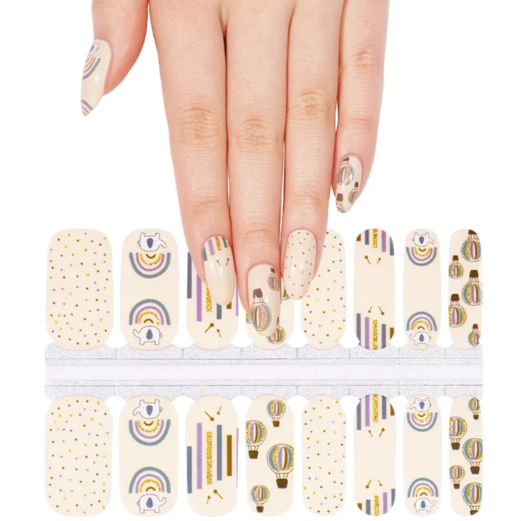 Elephans and Rainbows | Nail Wraps | Nail Stickers | Nail Strips | Gel Nails | Nail Polish Wraps - Nailfordable