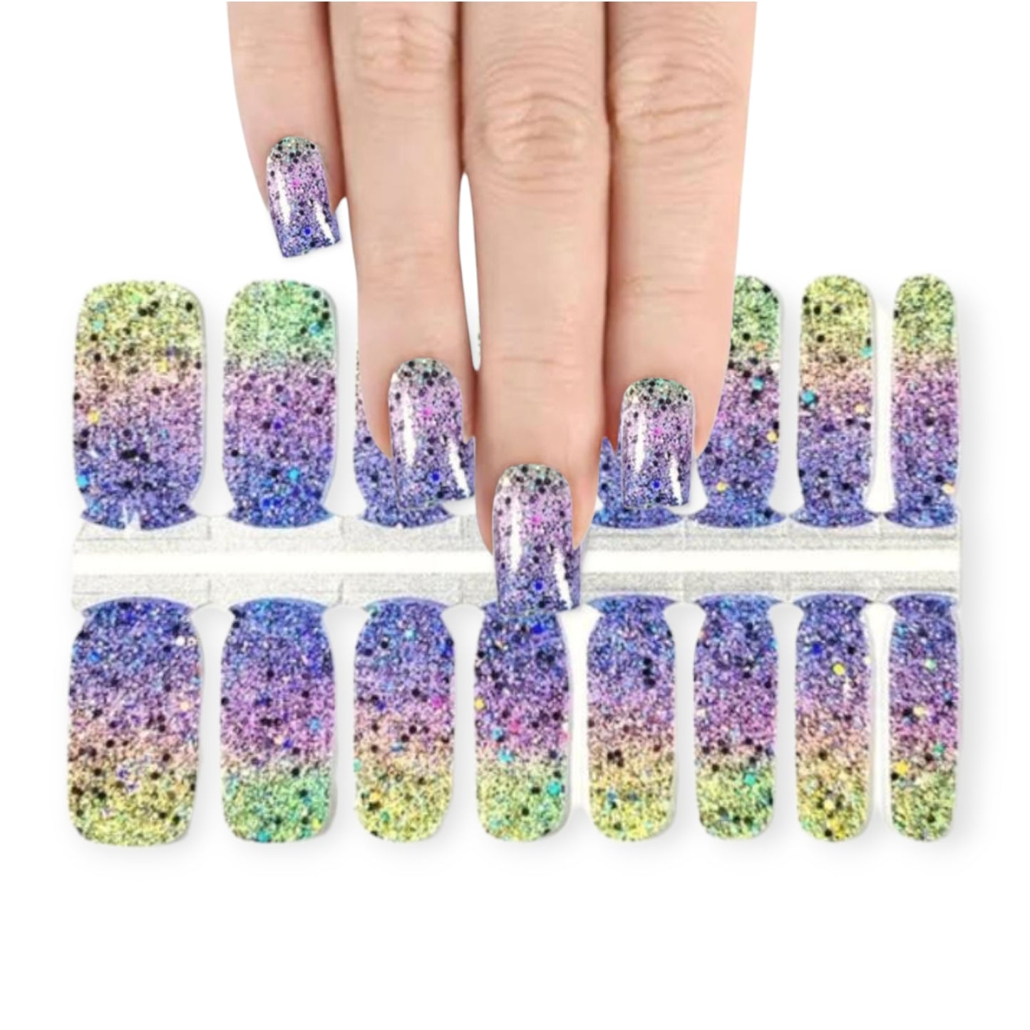 Green to Purple gradient | Nail Wraps | Nail Stickers | Nail Strips | Gel Nails | Nail Polish Wraps - Nailfordable