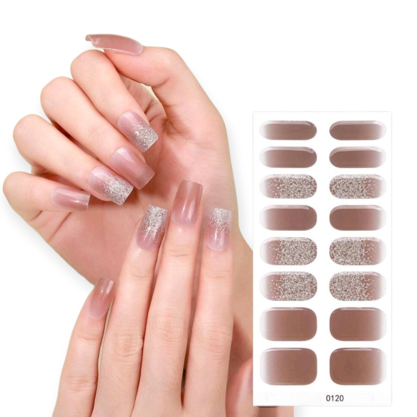 Smoky - Semi-Cured Gel Wraps UV | Nail Wraps | Nail Stickers | Nail Strips | Gel Nails | Nail Polish Wraps - Nailfordable