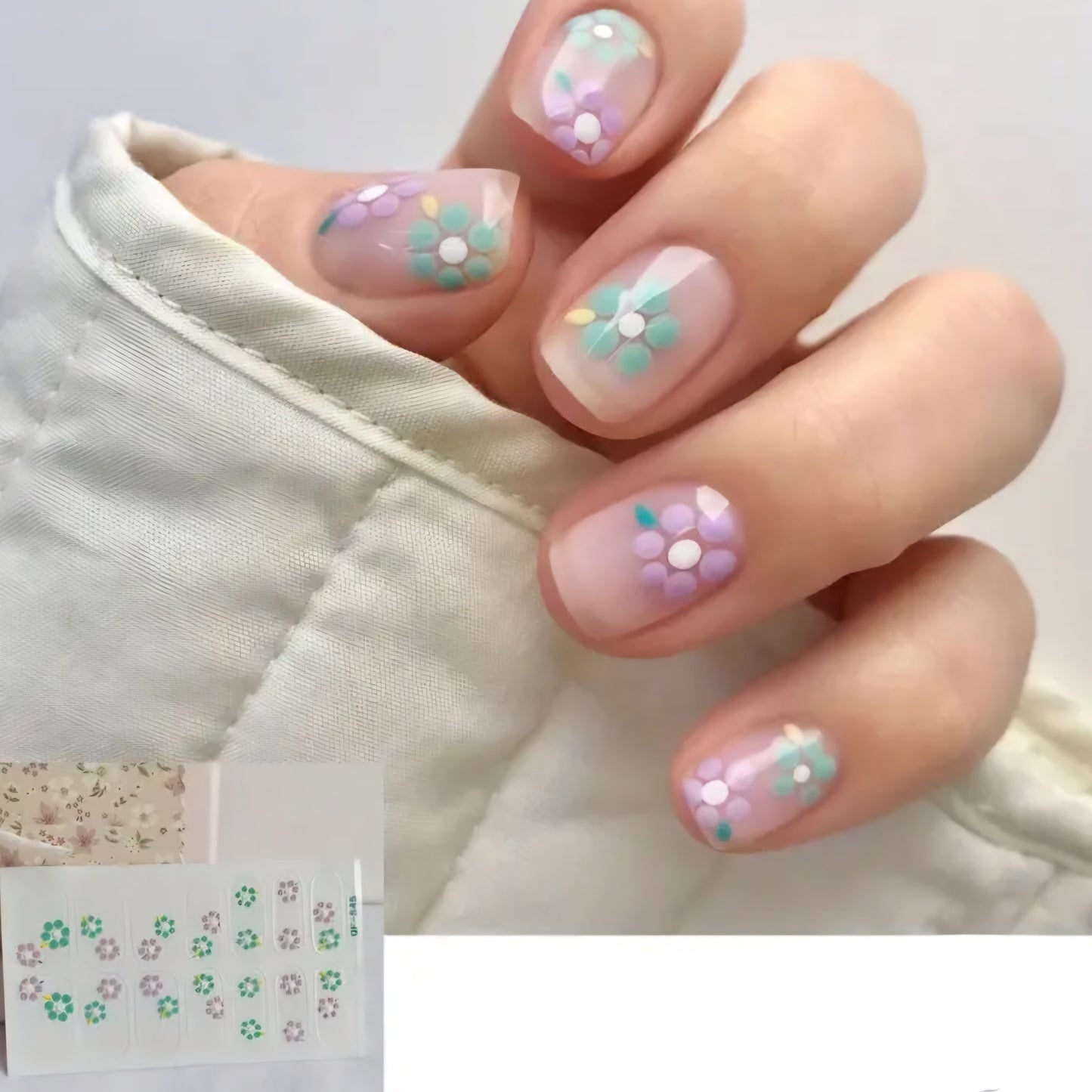 Pastel flowers | Nail Wraps | Nail Stickers | Nail Strips | Gel Nails | Nail Polish Wraps - Nailfordable