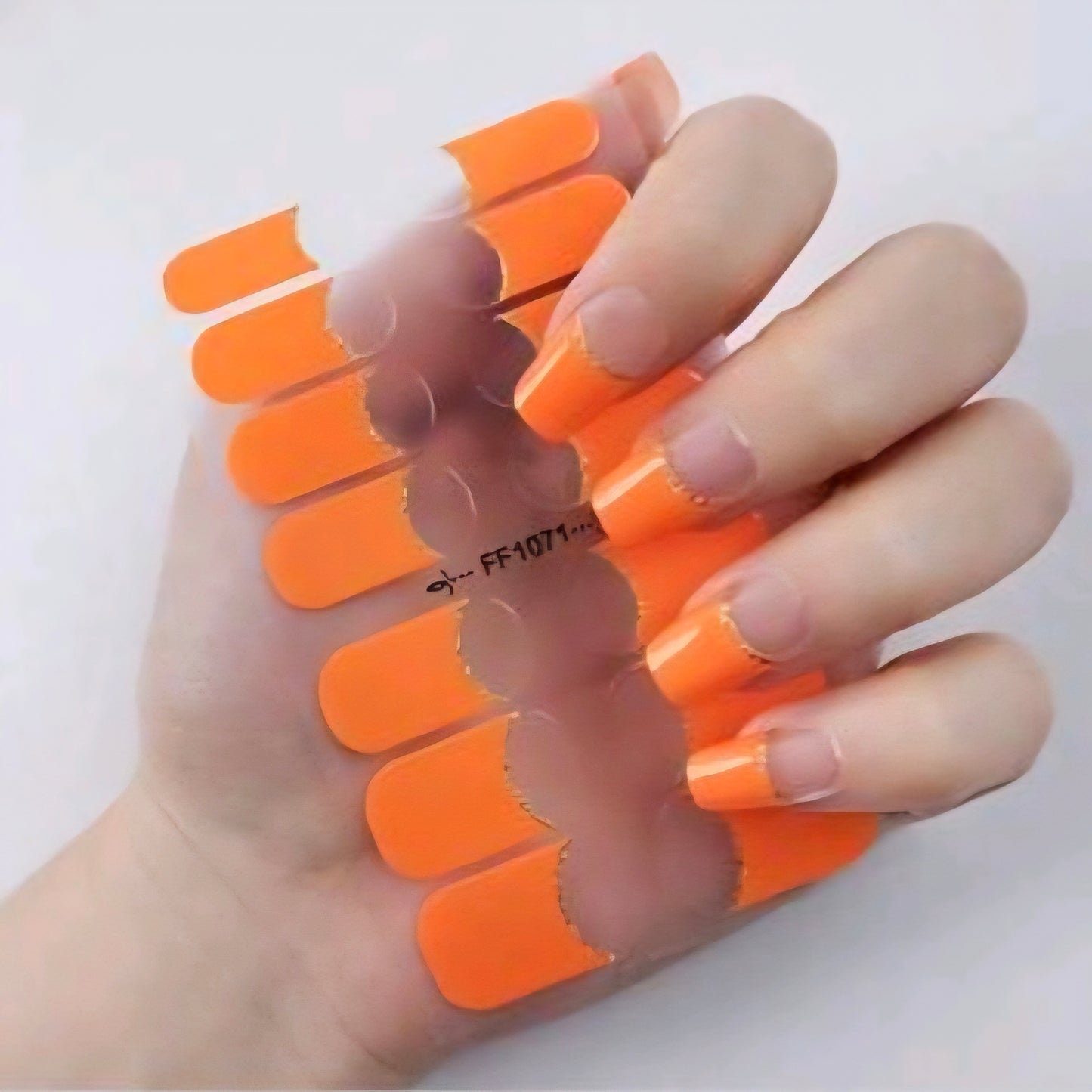 French tips - Orange | Nail Wraps | Nail Stickers | Nail Strips | Gel Nails | Nail Polish Wraps - Nailfordable