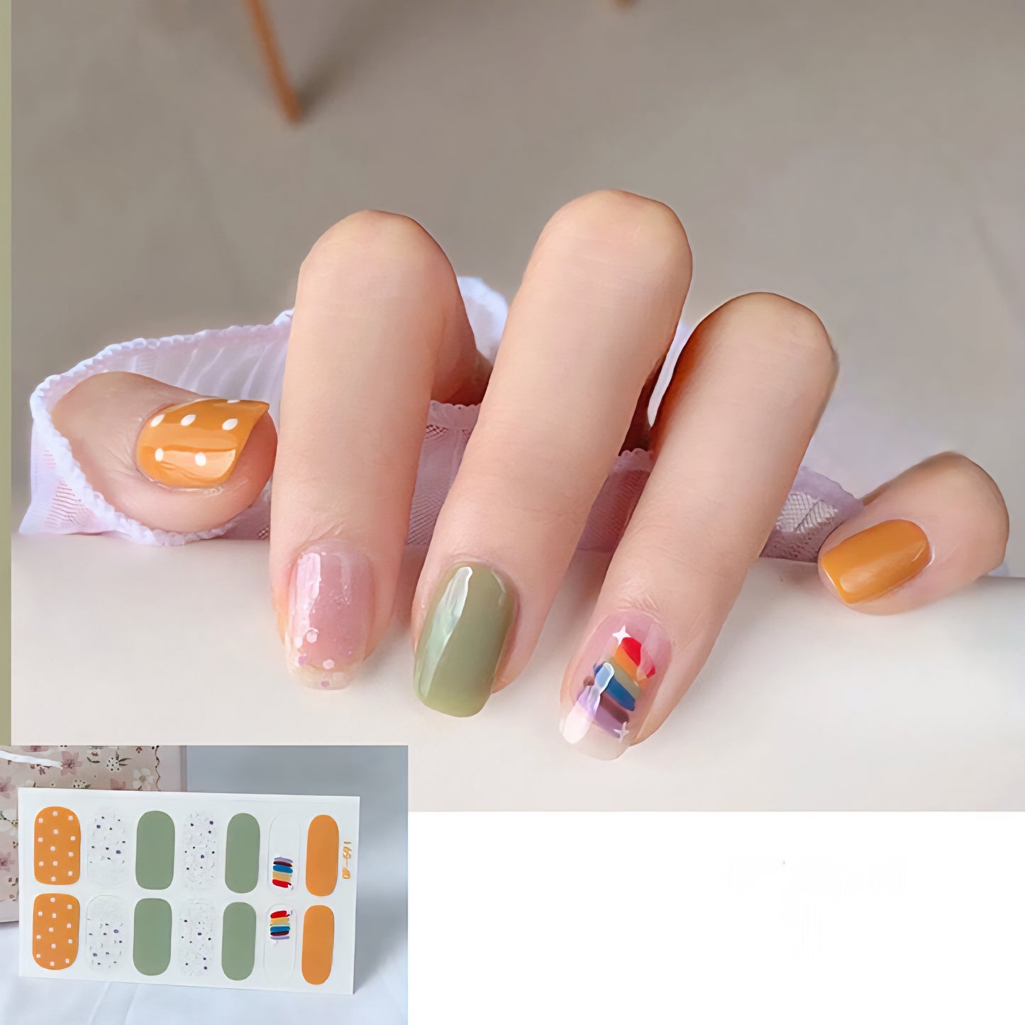 Dots and Rainbow | Nail Wraps | Nail Stickers | Nail Strips | Gel Nails | Nail Polish Wraps - Nailfordable