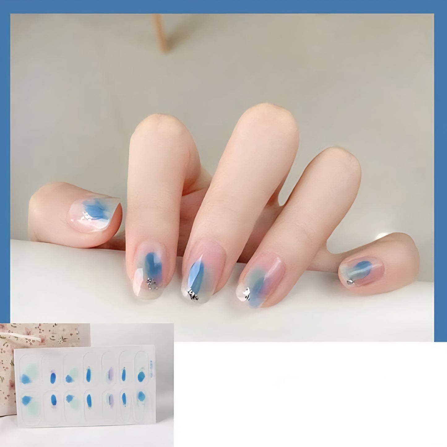 Blue touch | Nail Wraps | Nail Stickers | Nail Strips | Gel Nails | Nail Polish Wraps - Nailfordable