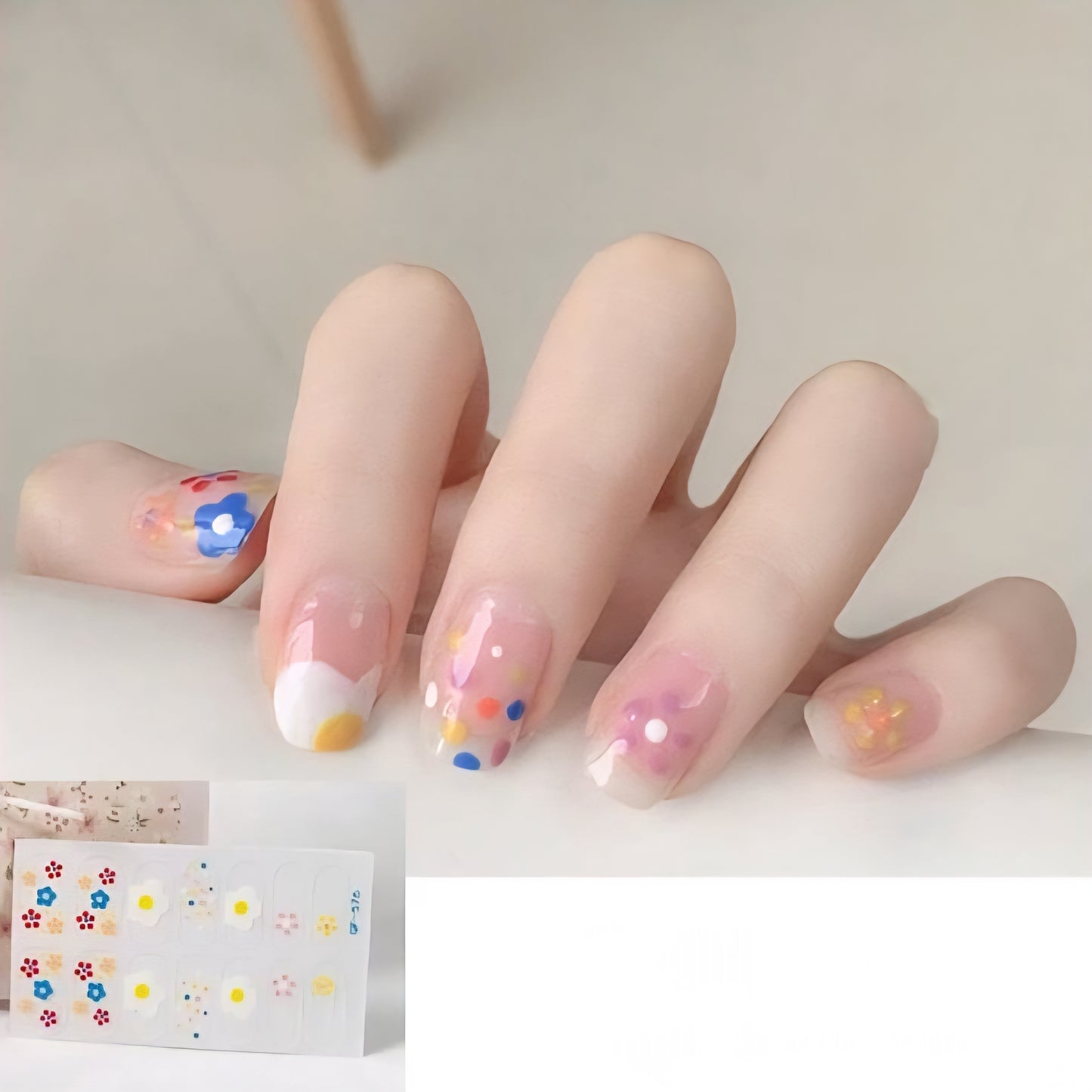 Flowers mix | Nail Wraps | Nail Stickers | Nail Strips | Gel Nails | Nail Polish Wraps - Nailfordable