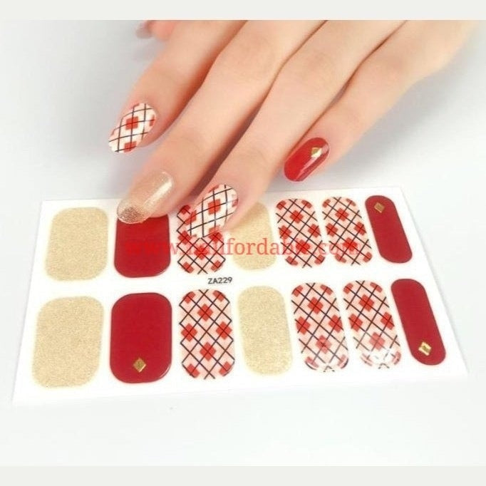 Rhombus accents | Nail Wraps | Nail Stickers | Nail Strips | Gel Nails | Nail Polish Wraps - Nailfordable