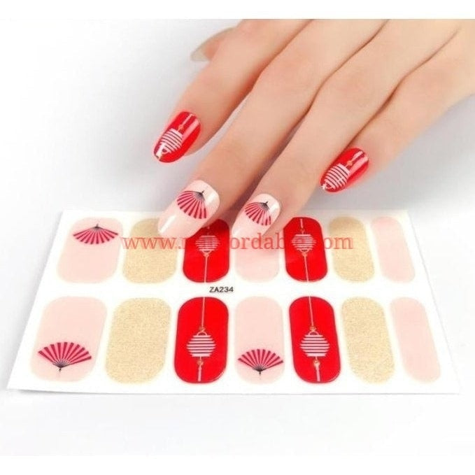 Japanese Hand Fan | Nail Wraps | Nail Stickers | Nail Strips | Gel Nails | Nail Polish Wraps - Nailfordable