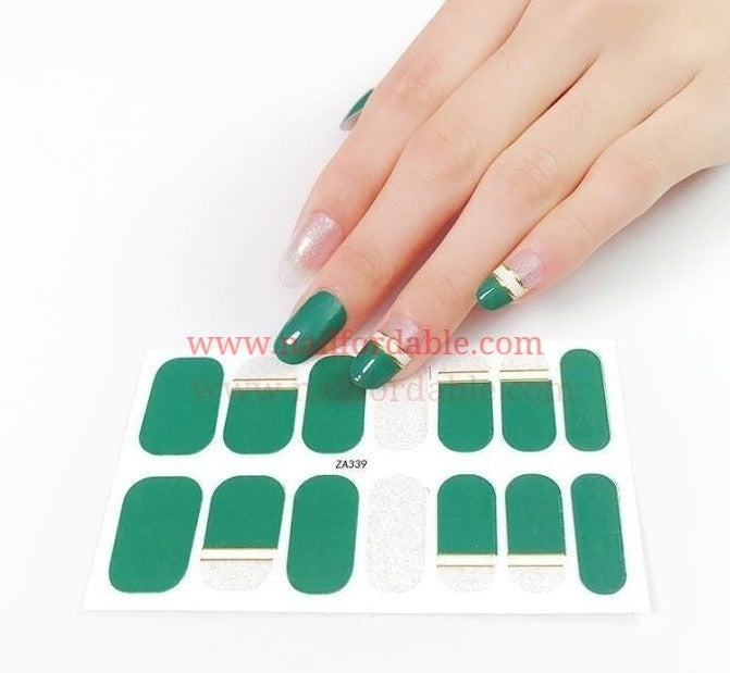 Green solid tips | Nail Wraps | Nail Stickers | Nail Strips | Gel Nails | Nail Polish Wraps - Nailfordable