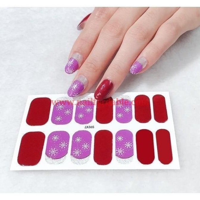 Snowflake accents | Nail Wraps | Nail Stickers | Nail Strips | Gel Nails | Nail Polish Wraps - Nailfordable