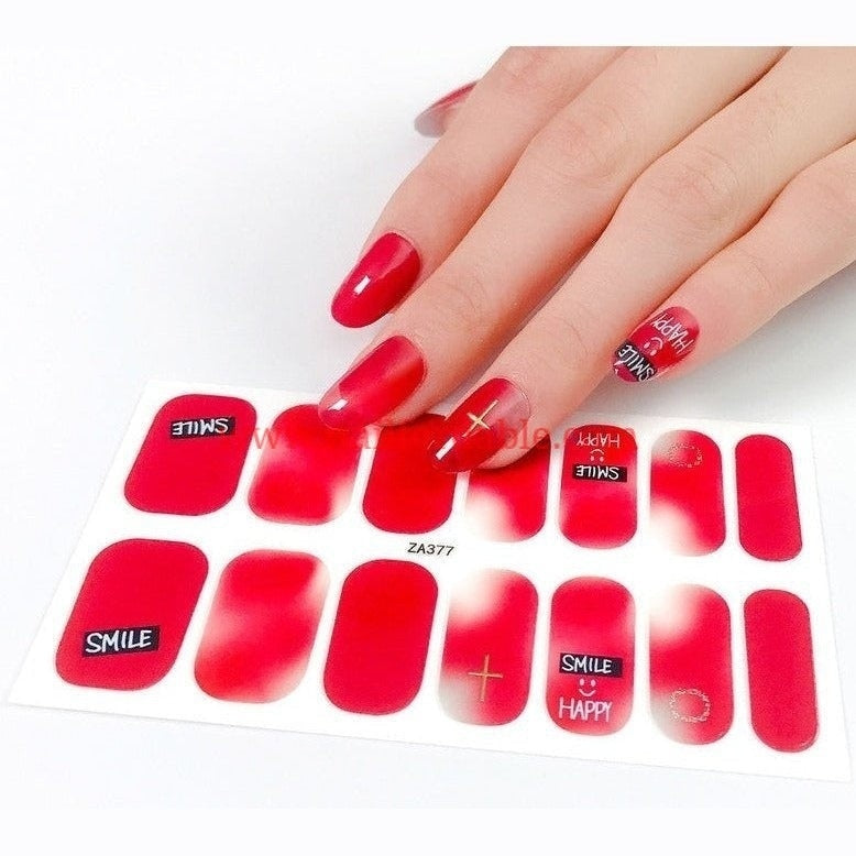 Happy Smile | Nail Wraps | Nail Stickers | Nail Strips | Gel Nails | Nail Polish Wraps - Nailfordable