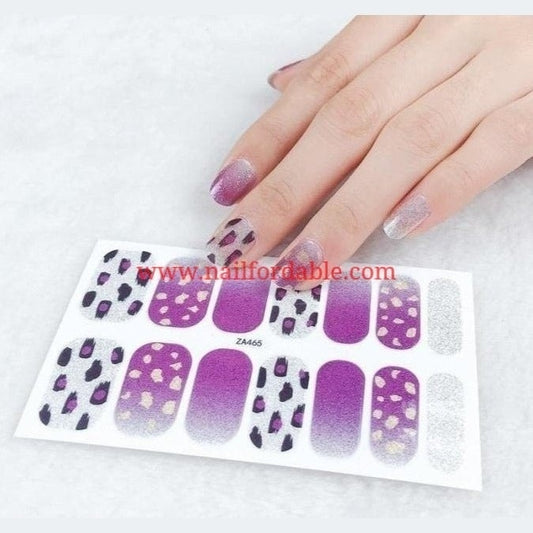 Glitter animal prints Nail Wraps | Semi Cured Gel Wraps | Gel Nail Wraps |Nail Polish | Nail Stickers