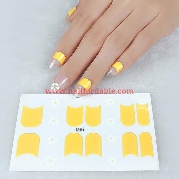 Half yellow | Nail Wraps | Nail Stickers | Nail Strips | Gel Nails | Nail Polish Wraps - Nailfordable