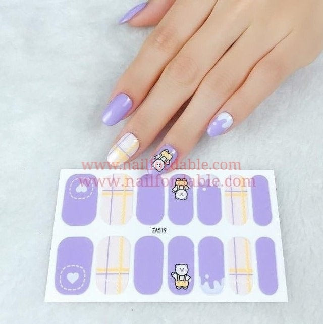 Farmer Bear Nail Wraps | Semi Cured Gel Wraps | Gel Nail Wraps |Nail Polish | Nail Stickers