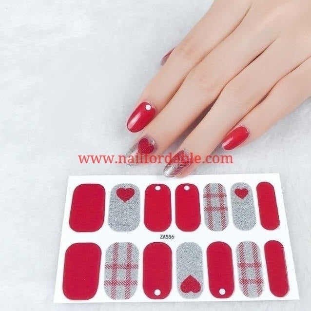 Red heart | Nail Wraps | Nail Stickers | Nail Strips | Gel Nails | Nail Polish Wraps - Nailfordable
