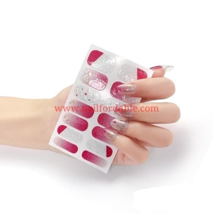 Partial Heart | Nail Wraps | Nail Stickers | Nail Strips | Gel Nails | Nail Polish Wraps - Nailfordable