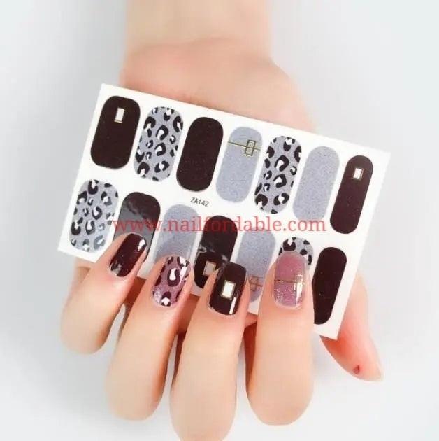 Black leopard print | Nail Wraps | Nail Stickers | Nail Strips | Gel