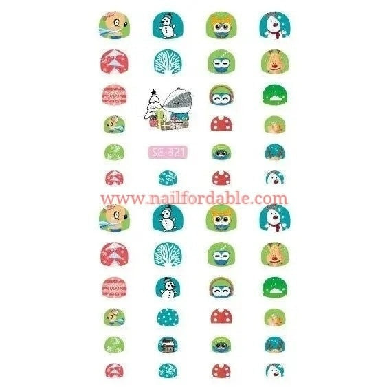 Christmas Nail Stickers | Nail Wraps | Nail Stickers | Nail Strips | Gel Nails | Nail Polish Wraps - Nailfordable
