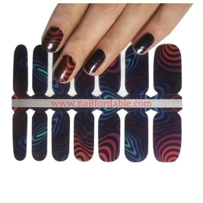 Dark fingerprints | Nail Wraps | Nail Stickers | Nail Strips | Gel Nails | Nail Polish Wraps - Nailfordable