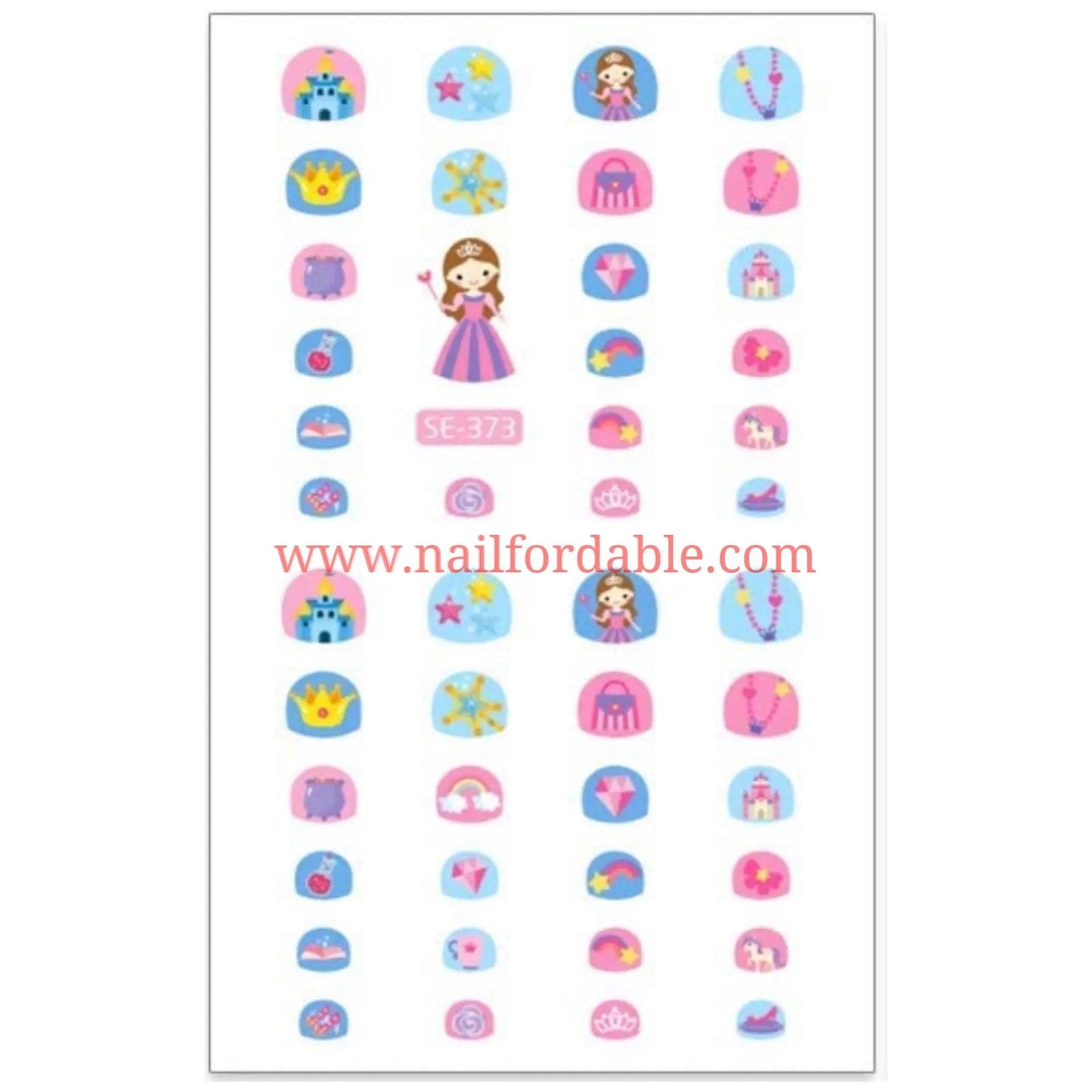 Princess Nail Stickers | Nail Wraps | Nail Stickers | Nail Strips | Gel Nails | Nail Polish Wraps - Nailfordable