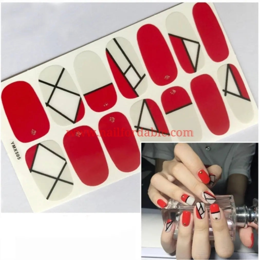 Geo puzzle | Nail Wraps | Nail Stickers | Nail Strips | Gel Nails | Nail Polish Wraps - Nailfordable