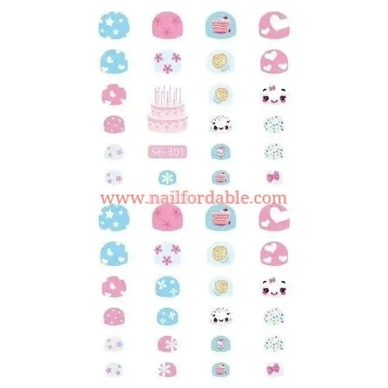Happy birthday Nail Stickers | Nail Wraps | Nail Stickers | Nail Strips | Gel Nails | Nail Polish Wraps - Nailfordable
