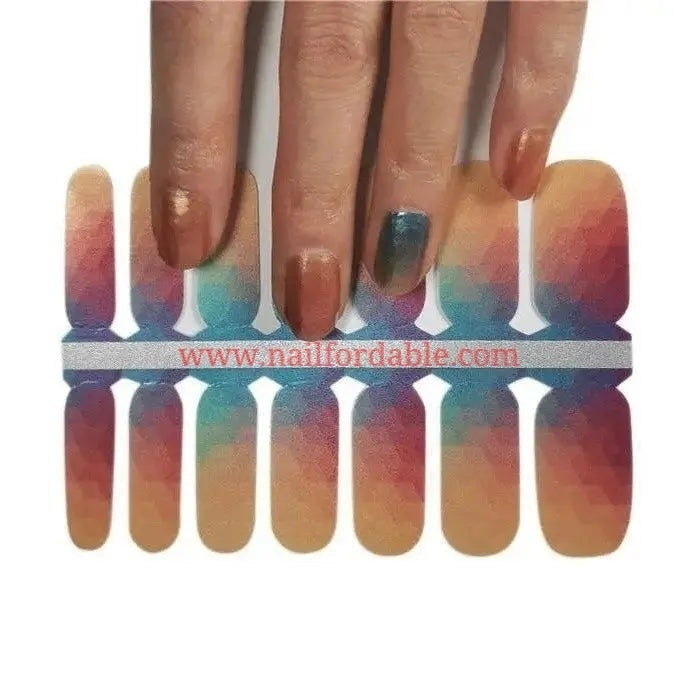 Ombre Rhombus patterns | Nail Wraps | Nail Stickers | Nail Strips | Gel Nails | Nail Polish Wraps - Nailfordable