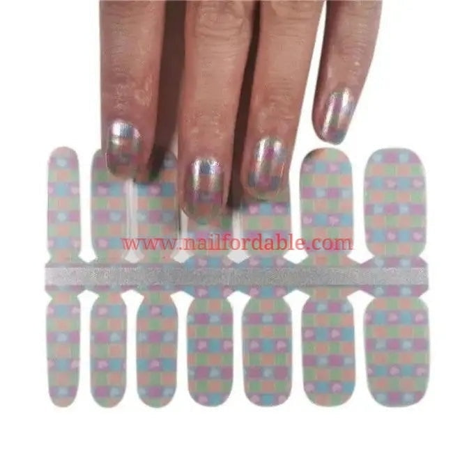 Pastel hearts | Nail Wraps | Nail Stickers | Nail Strips | Gel Nails | Nail Polish Wraps - Nailfordable