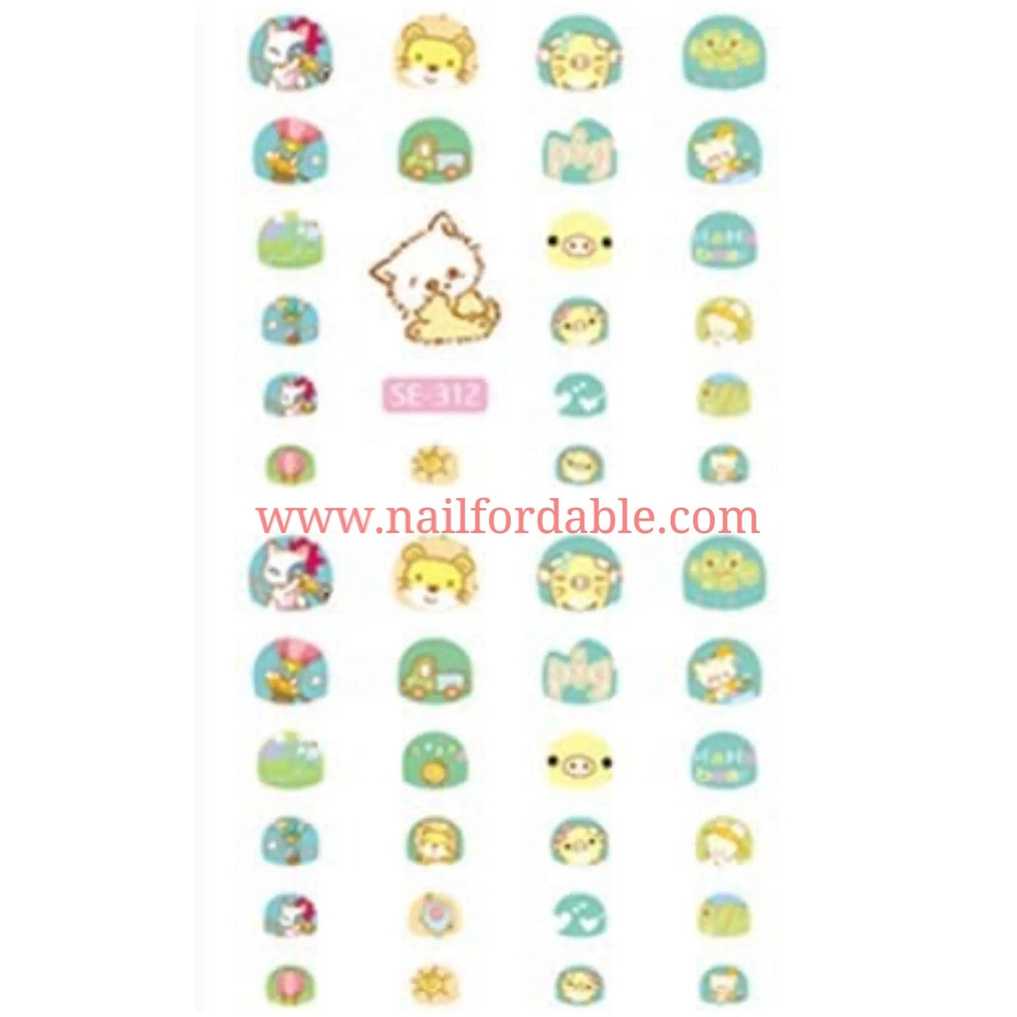 Friendly animals Nail Stickers | Nail Wraps | Nail Stickers | Nail Strips | Gel Nails | Nail Polish Wraps - Nailfordable