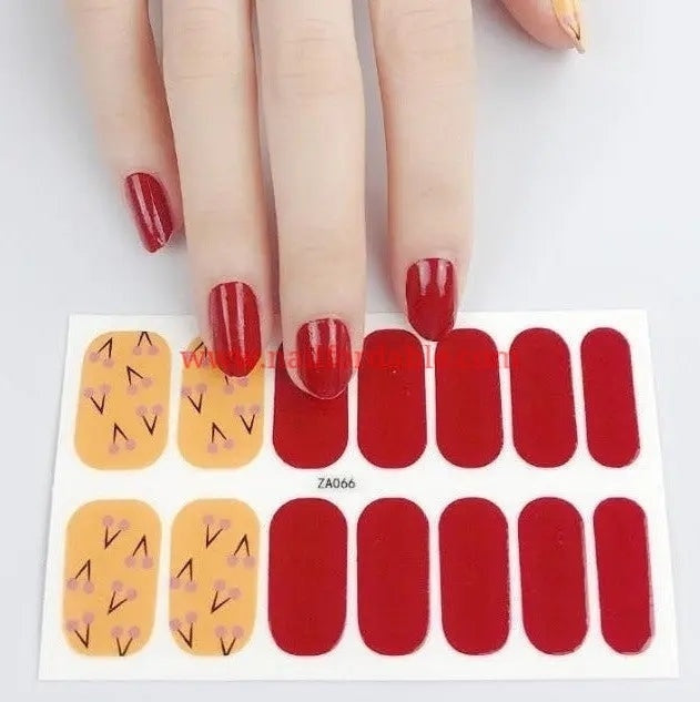 Pink cherries | Nail Wraps | Nail Stickers | Nail Strips | Gel Nails | Nail Polish Wraps - Nailfordable