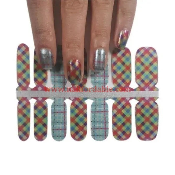 Plaid mix | Nail Wraps | Nail Stickers | Nail Strips | Gel Nails | Nail Polish Wraps - Nailfordable