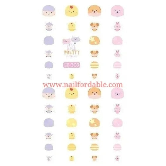 Pretty kitties Nail Stickers | Nail Wraps | Nail Stickers | Nail Strips | Gel Nails | Nail Polish Wraps - Nailfordable