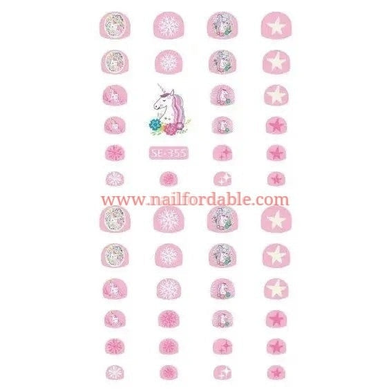 Princess Unicorn Nail Stickers | Nail Wraps | Nail Stickers | Nail Strips | Gel Nails | Nail Polish Wraps - Nailfordable
