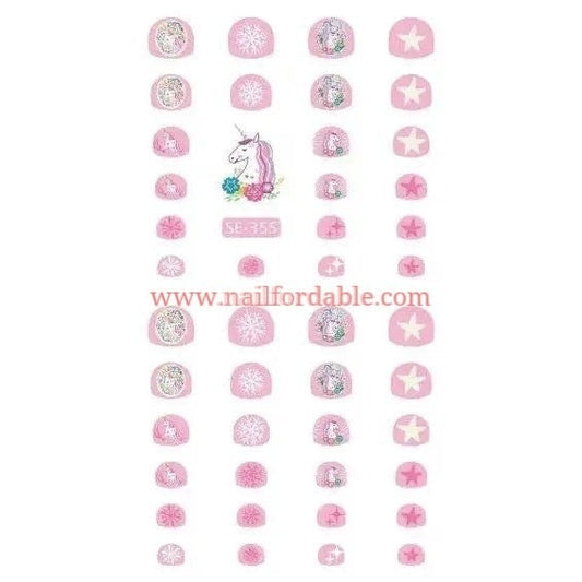 Princess Unicorn Nail Stickers Nail Wraps | Semi Cured Gel Wraps | Gel Nail Wraps |Nail Polish | Nail Stickers