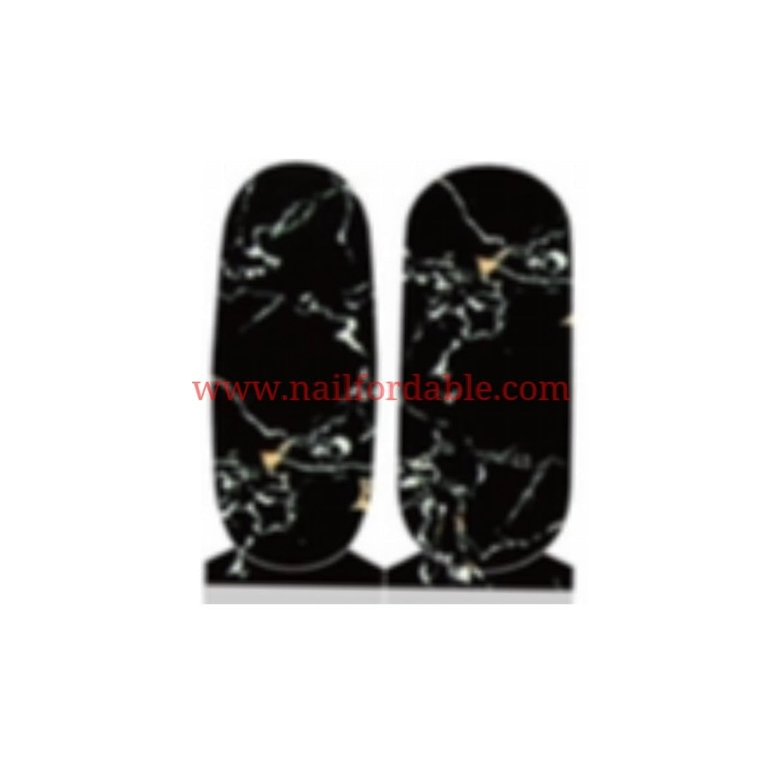 Black granite Accents | Nail Wraps | Nail Stickers | Nail Strips | Gel Nails | Nail Polish Wraps - Nailfordable