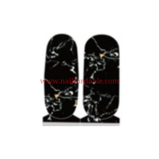 Black granite Accents | Nail Wraps | Nail Stickers | Nail Strips | Gel Nails | Nail Polish Wraps - Nailfordable