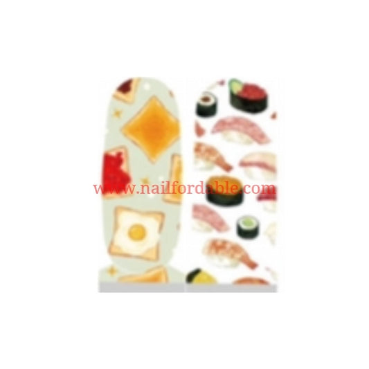 Breakfast Accents Nail Wraps | Semi Cured Gel Wraps | Gel Nail Wraps |Nail Polish | Nail Stickers