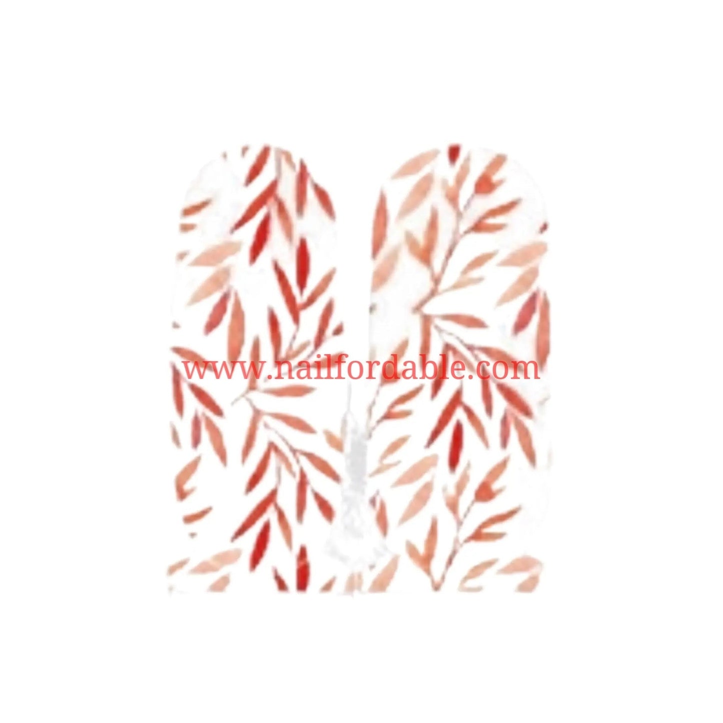 Red forest Accents | Nail Wraps | Nail Stickers | Nail Strips | Gel Nails | Nail Polish Wraps - Nailfordable